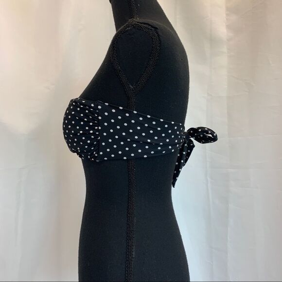 Victoria Secret polkadot bandeau bikini top black white gem rhinestone jewelled - Picture 5 of 8